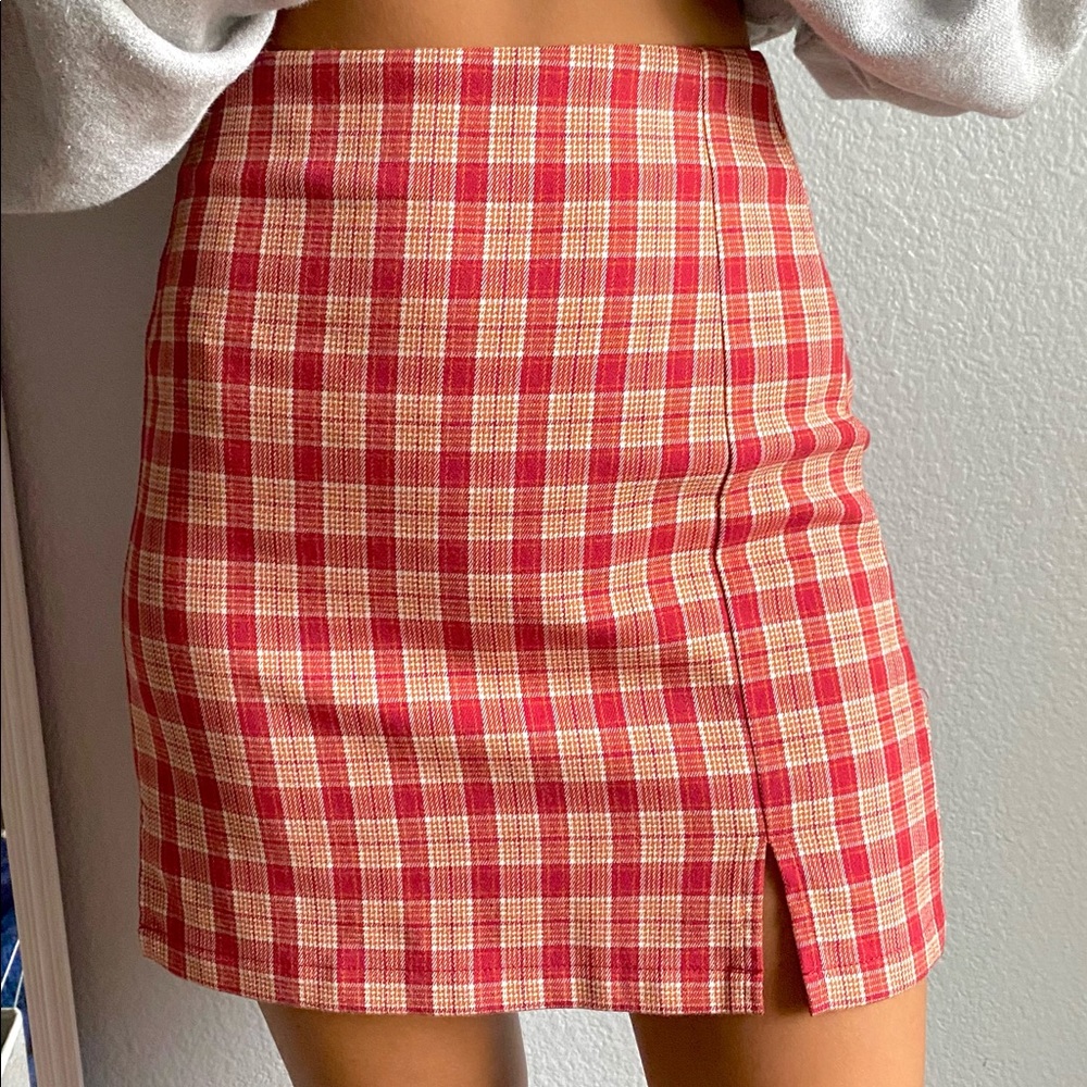 Plaid mini skirt